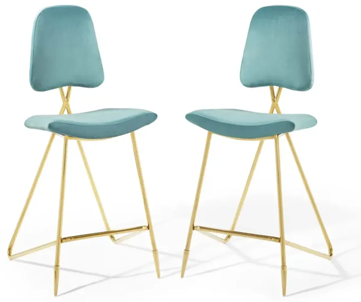 Ponder Bar Stool Performance Velvet Set of 2