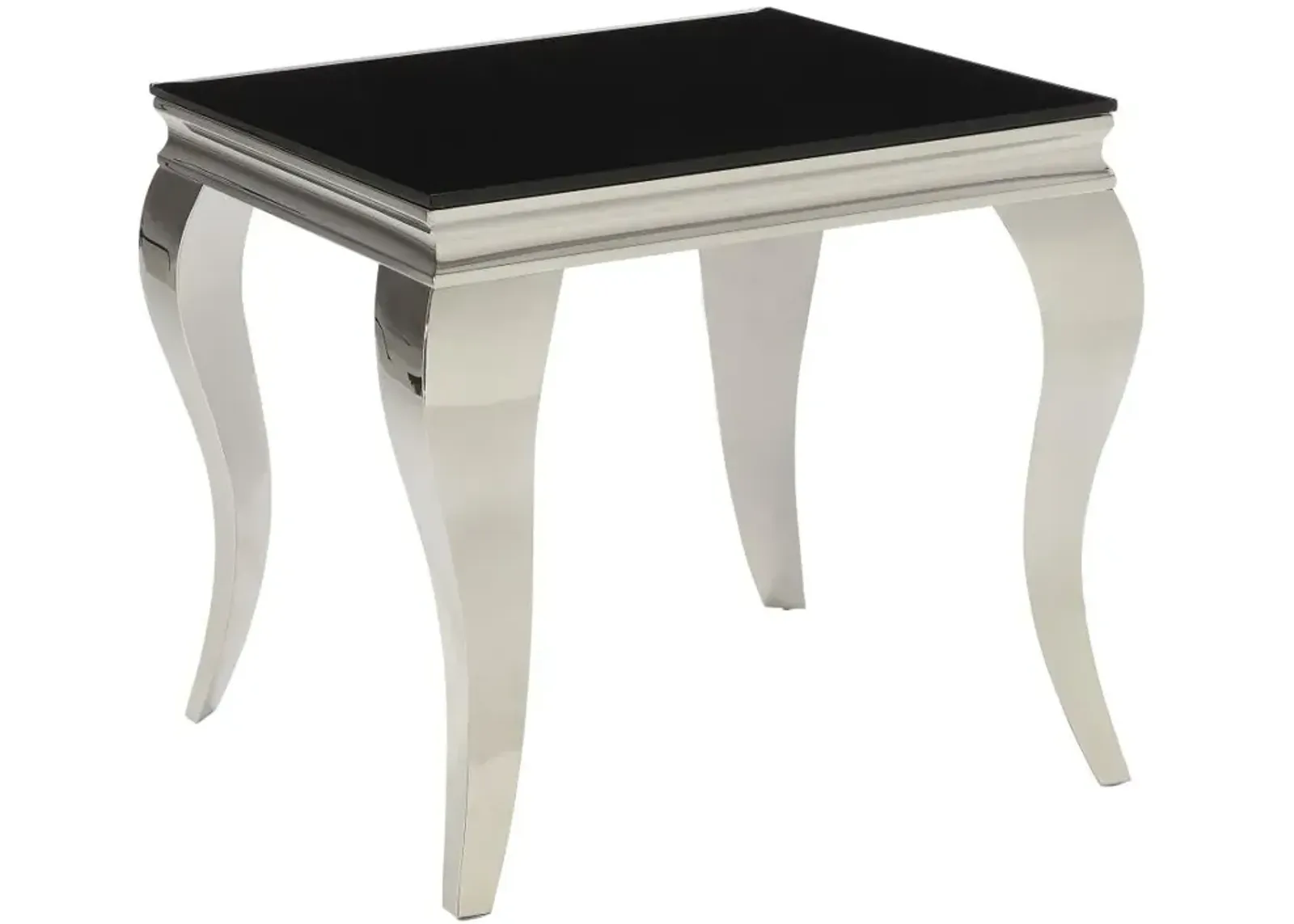 Carone Square End Table Chrome and Black