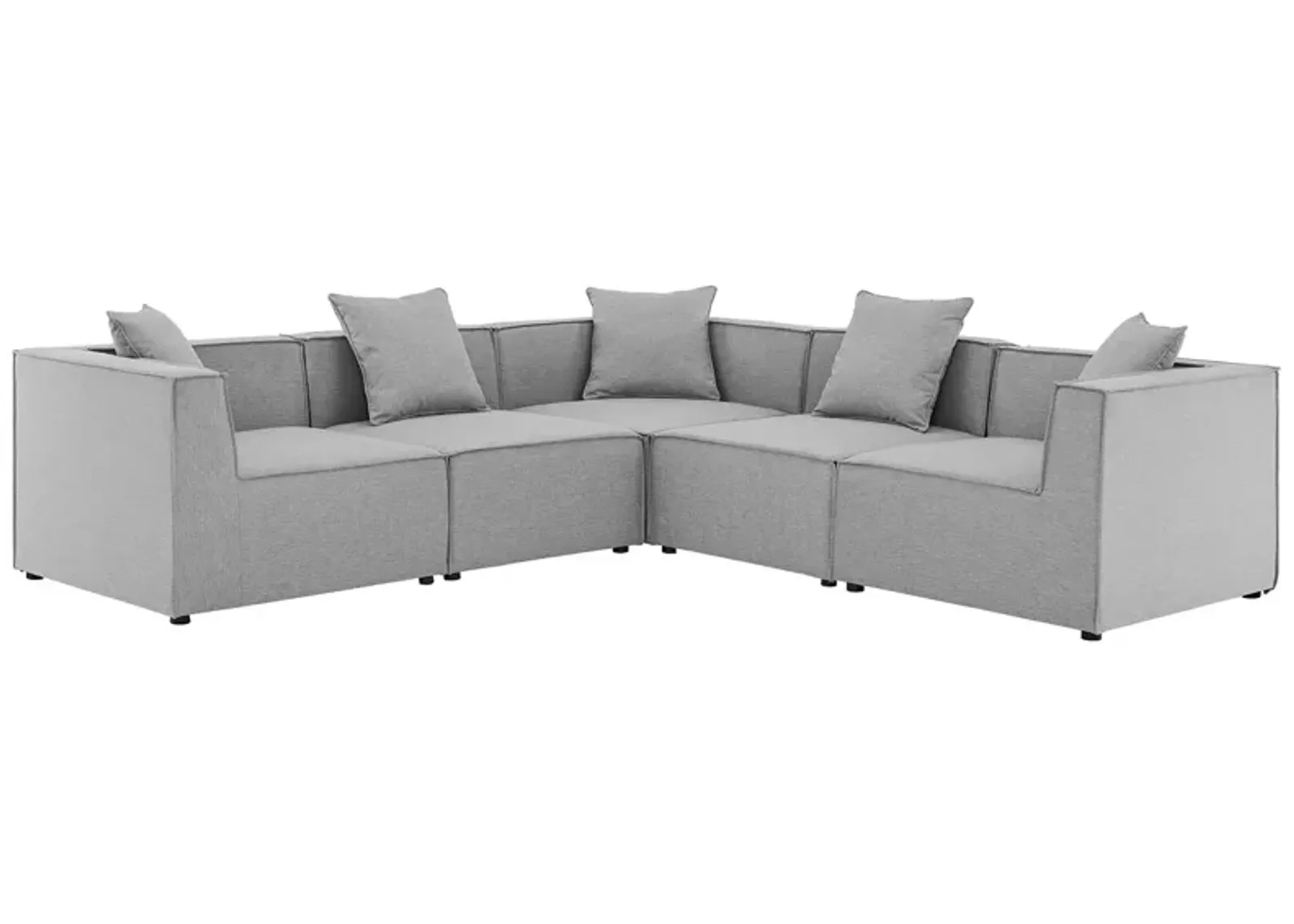 Saybrook Outdoor Patio Upholstered 5-Piece Sectional Sofa