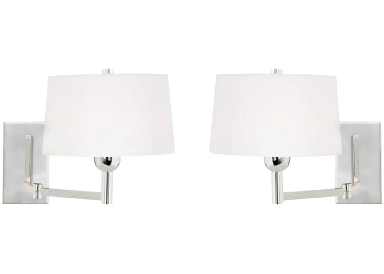 Satin Nickel 1-Light Swingarm Wall Lamps (Set of 2)