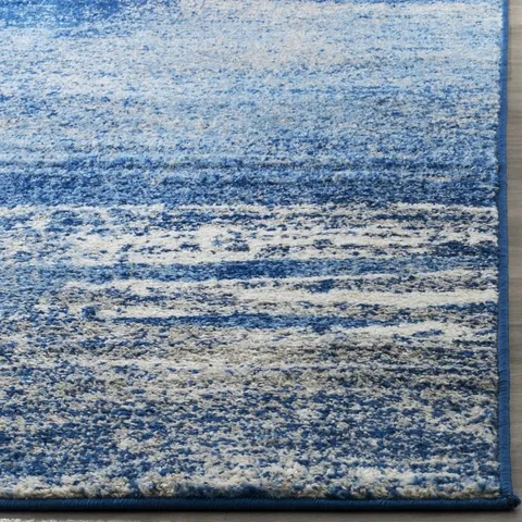 Adirondack Contemporary Silver / Blue 8' X 10' Powerloomed Rug