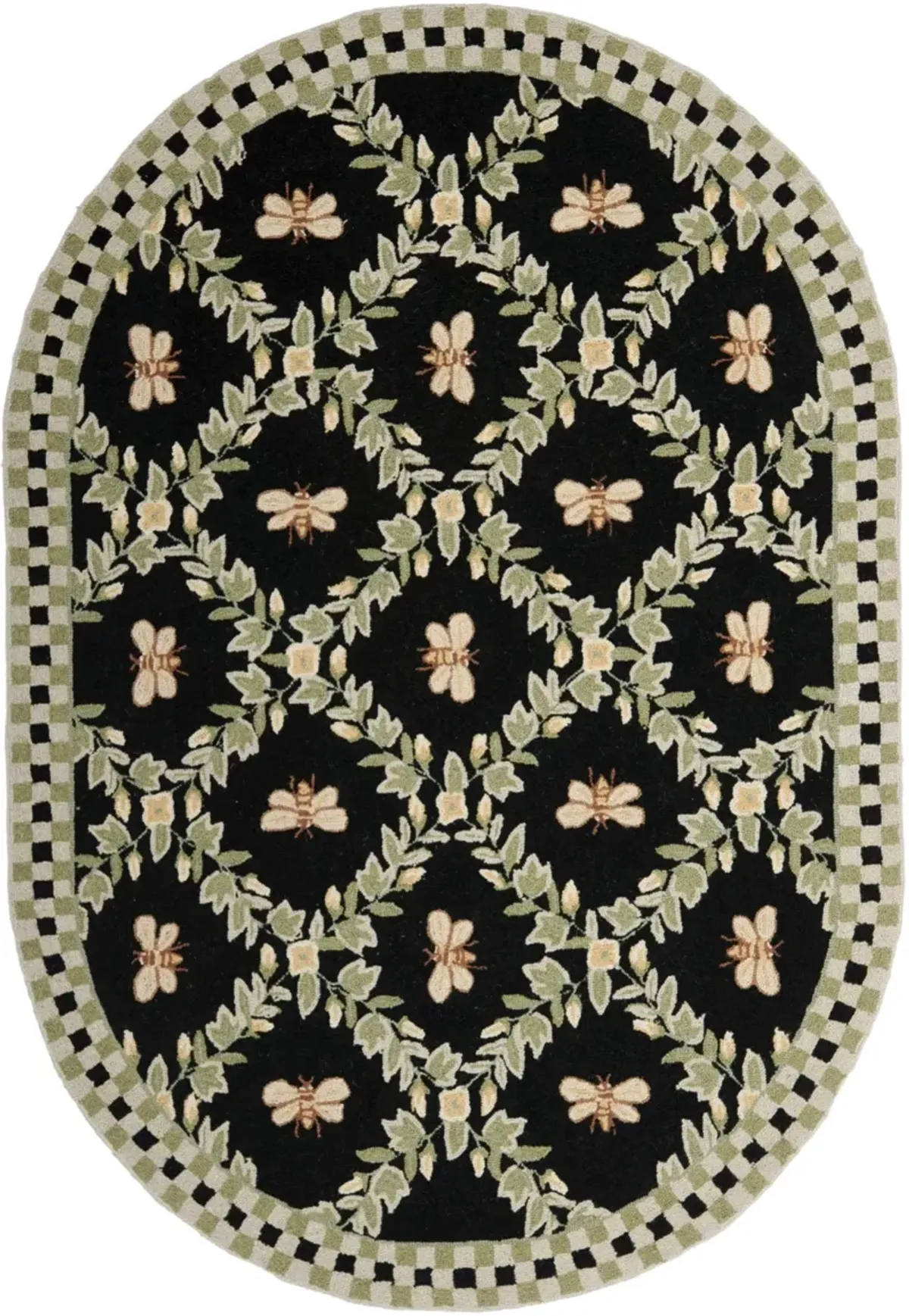 HK55 BLACK 3' x 5' Oval Oval Rug