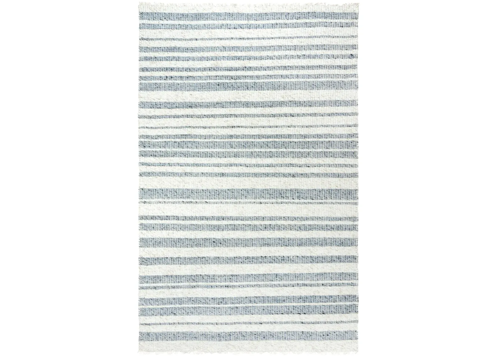 Capri Ivory/Gray Stripe Polyester/Wool Blend 7'6" x 9'6" Rectangle Rug