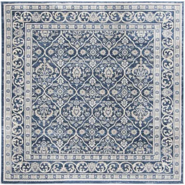 Brentwood 870 Navy / Light Grey 5' X 5' Square Square Powerloomed Rug