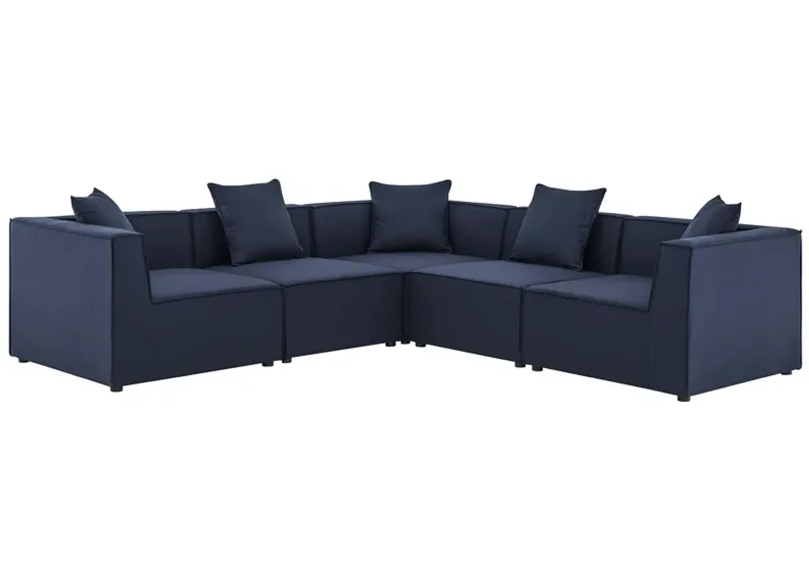 Saybrook Outdoor Patio Upholstered 5-Piece Sectional Sofa