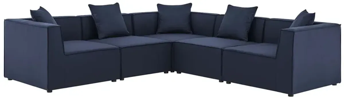 Saybrook Outdoor Patio Upholstered 5-Piece Sectional Sofa