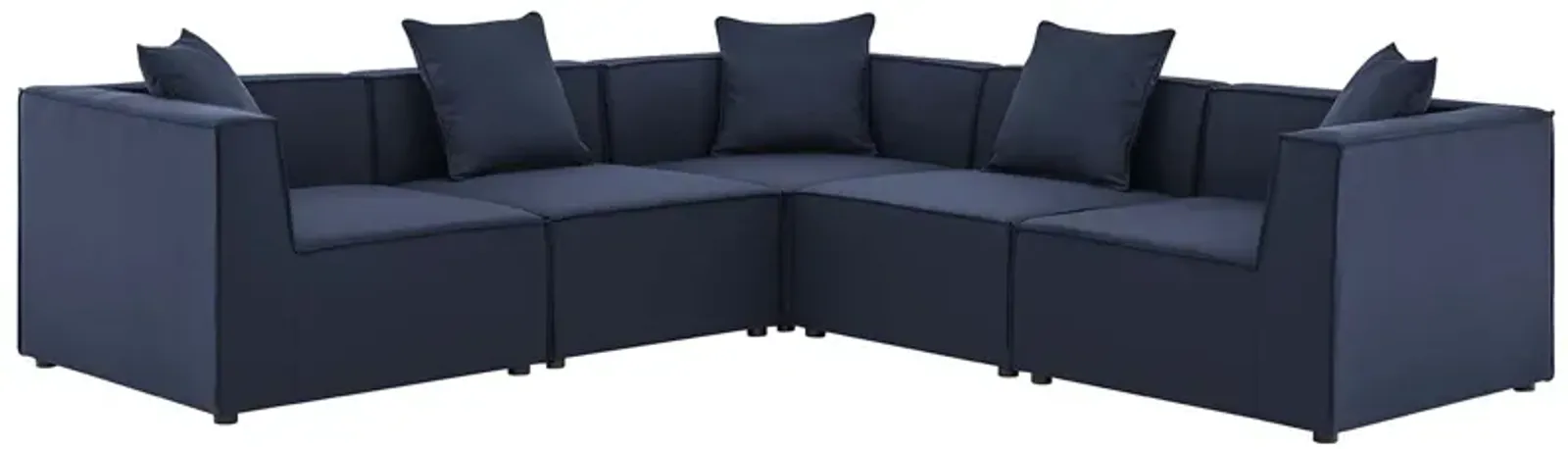 Saybrook Outdoor Patio Upholstered 5-Piece Sectional Sofa