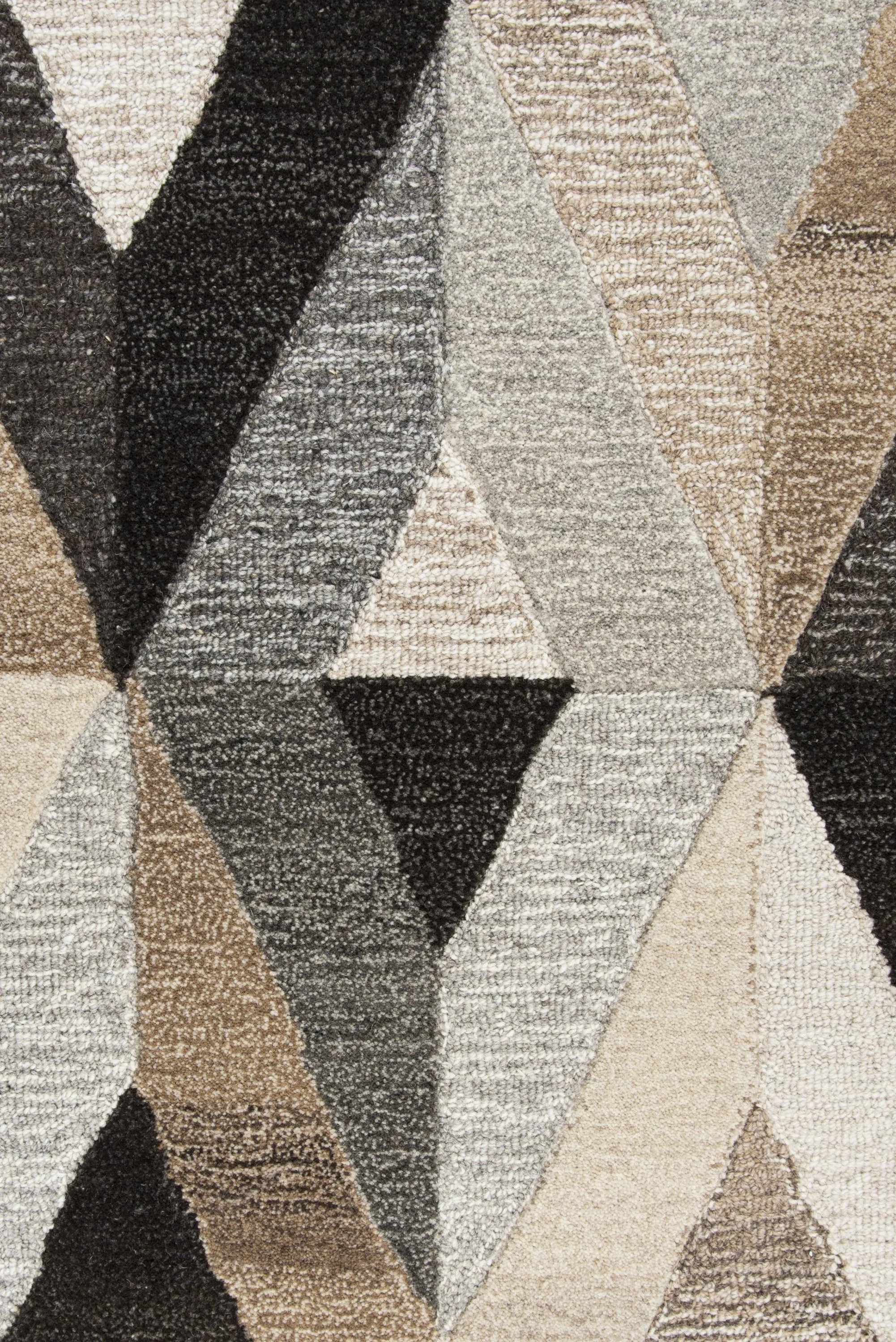 Suffolk Gray/Natural Geometric Wool 2'6" x 8' Runner Rug