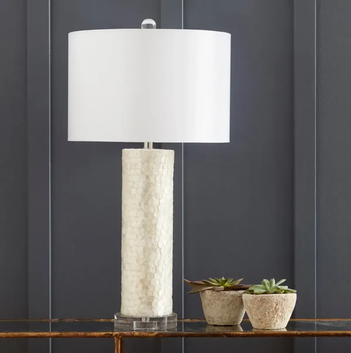 Scalloped Capiz Table Lamp