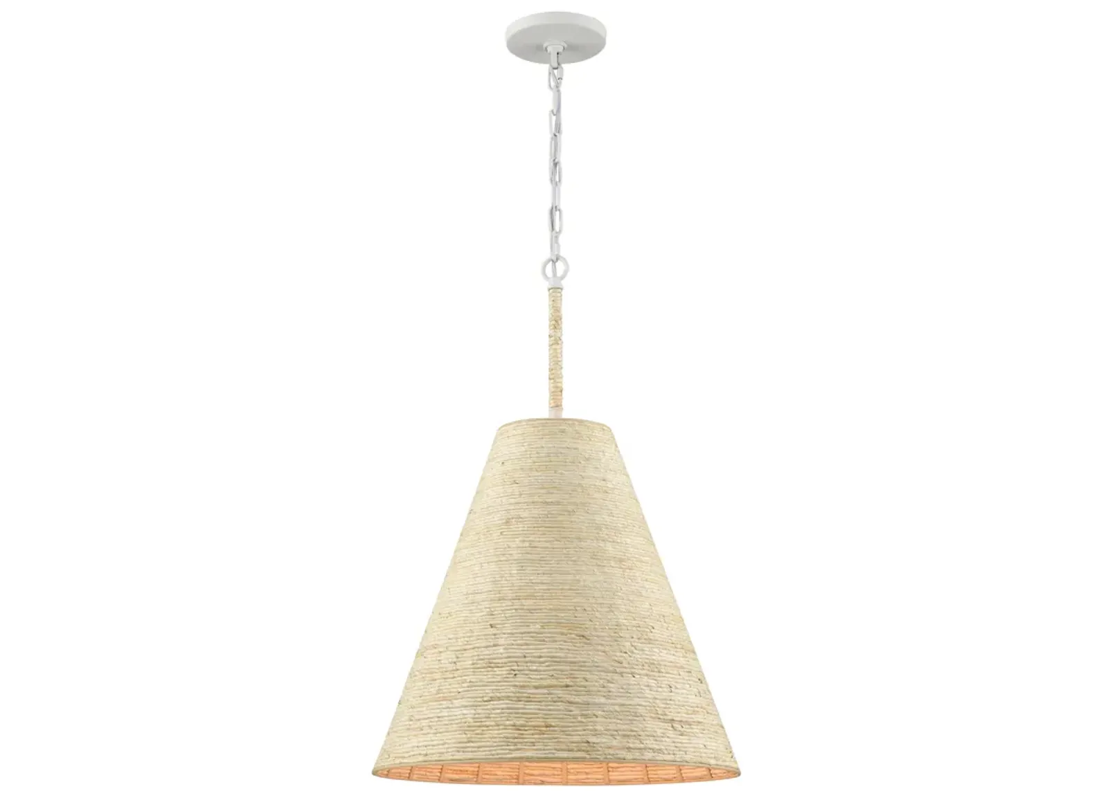 Abaca 17'' Wide 1-Light Pendant - Textured White