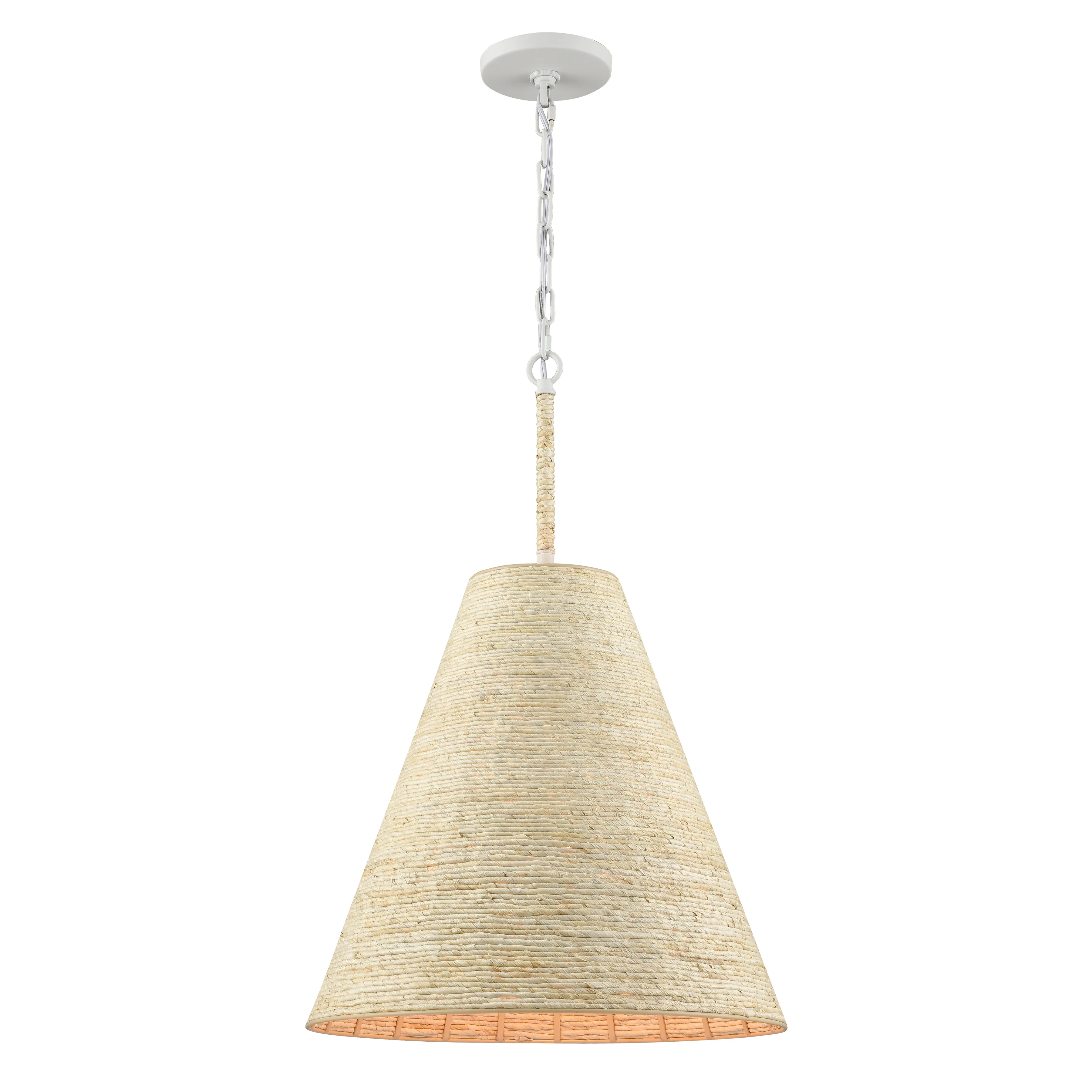 Abaca 17'' Wide 1-Light Pendant - Textured White