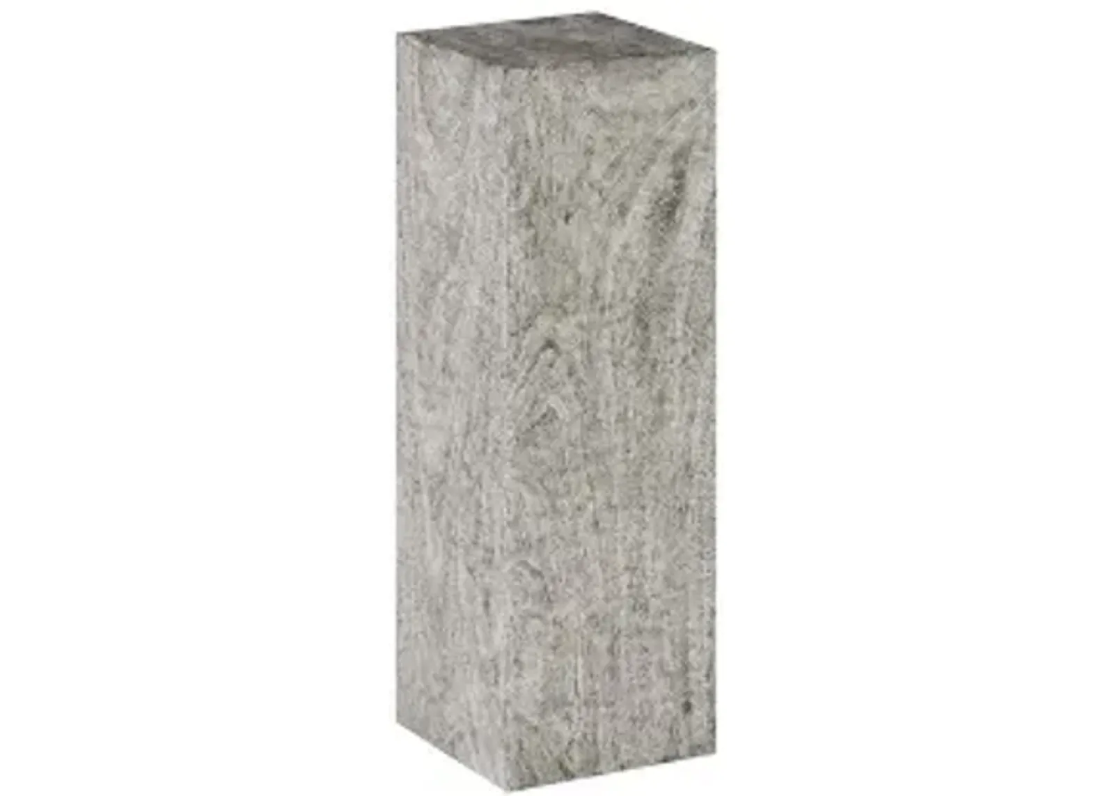 origins pedestal, large, mitered chamcha wood, gray stone finish