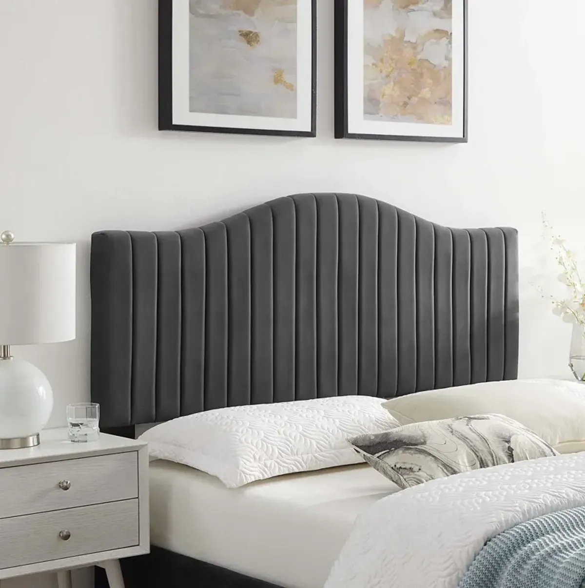 Brielle Channel Tufted Performance Velvet Twin Headboard