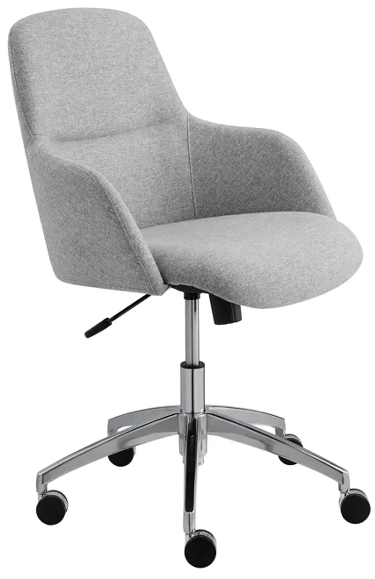 Minna Office Chair in Light Gray Fabric with Polished Aluminum Base