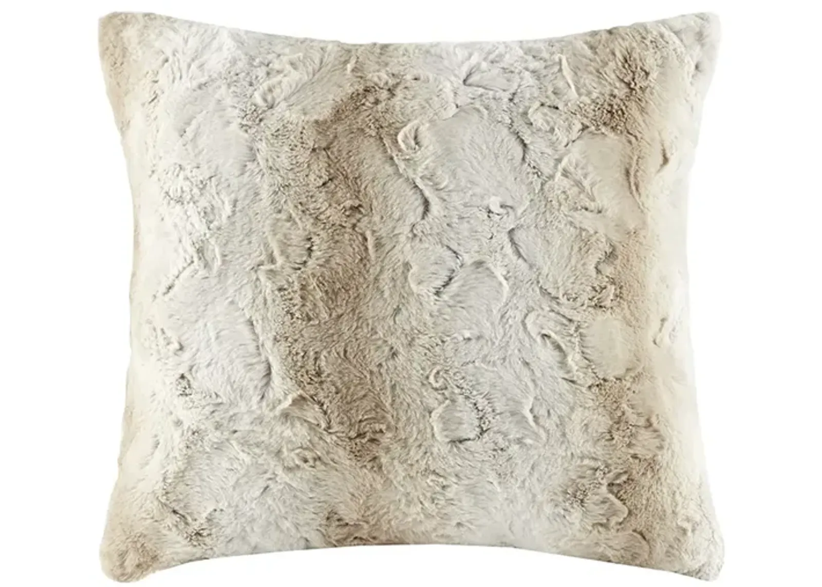 Madison Park Zuri Sand Faux Fur Square Pillow