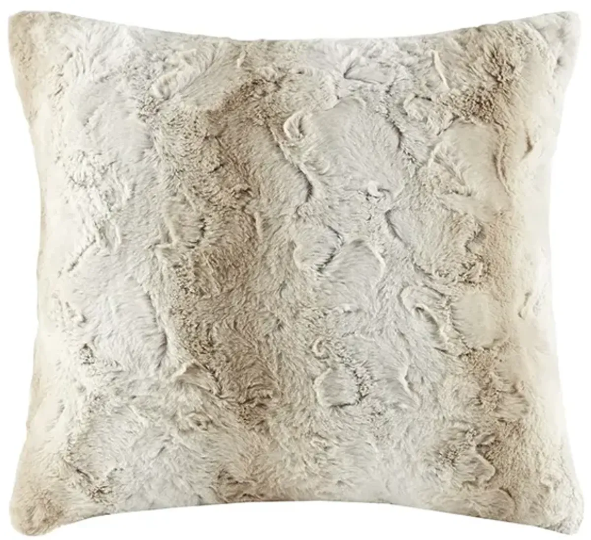 Madison Park Zuri Sand Faux Fur Square Pillow