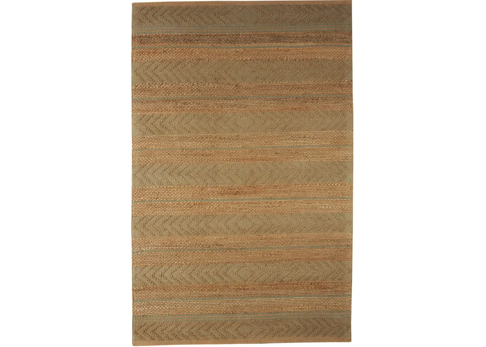 Earl Tan/ Seafoam Geometric Farmhouse Organic Jute Indoor Area Rug 5' x 7'9"