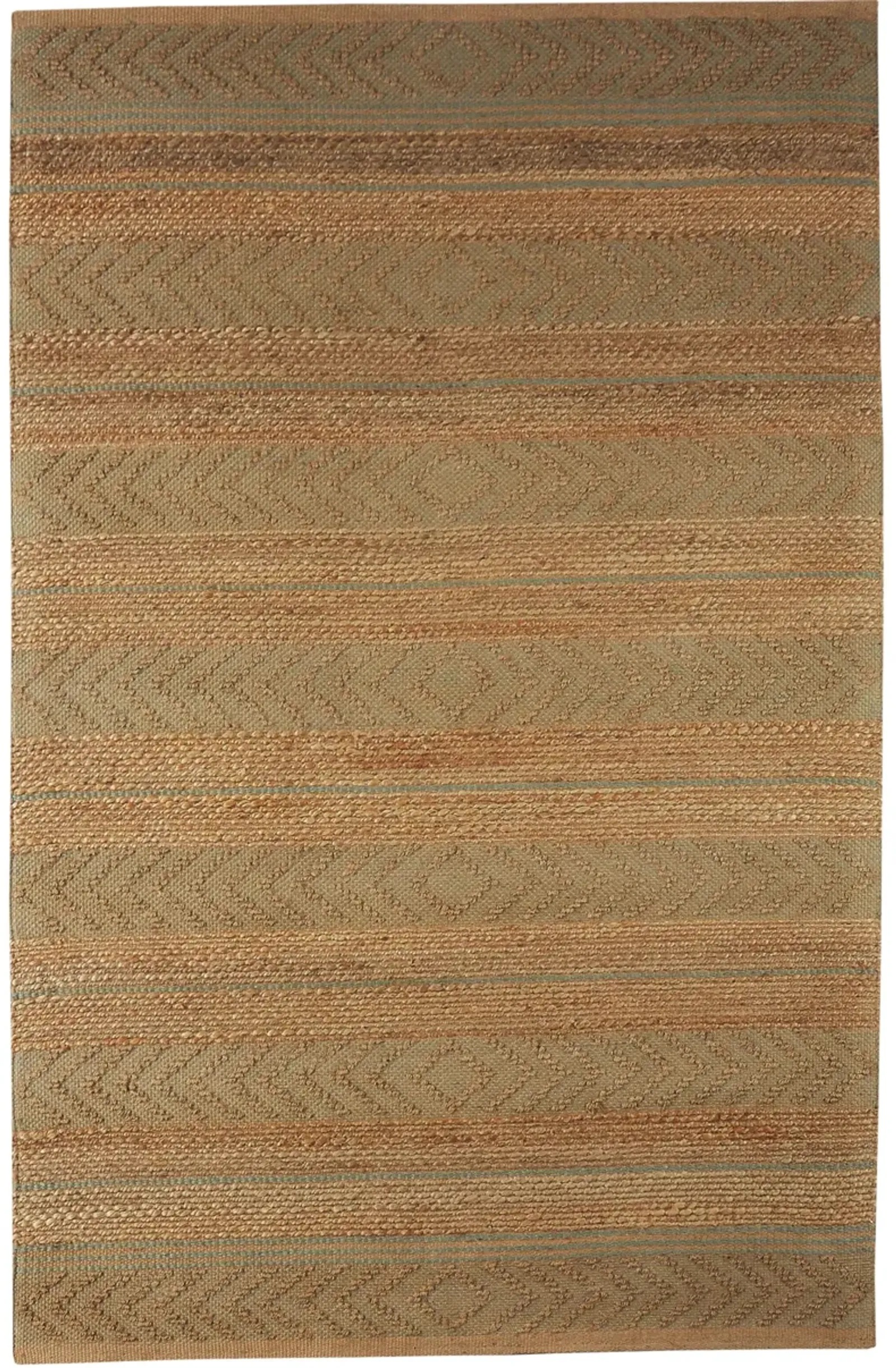 Earl Tan/ Seafoam Geometric Farmhouse Organic Jute Indoor Area Rug 5' x 7'9"