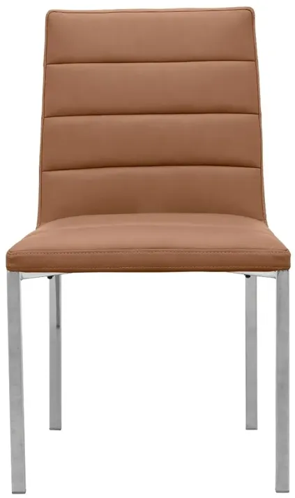 Amalfi Metal Back Chair in Cognac