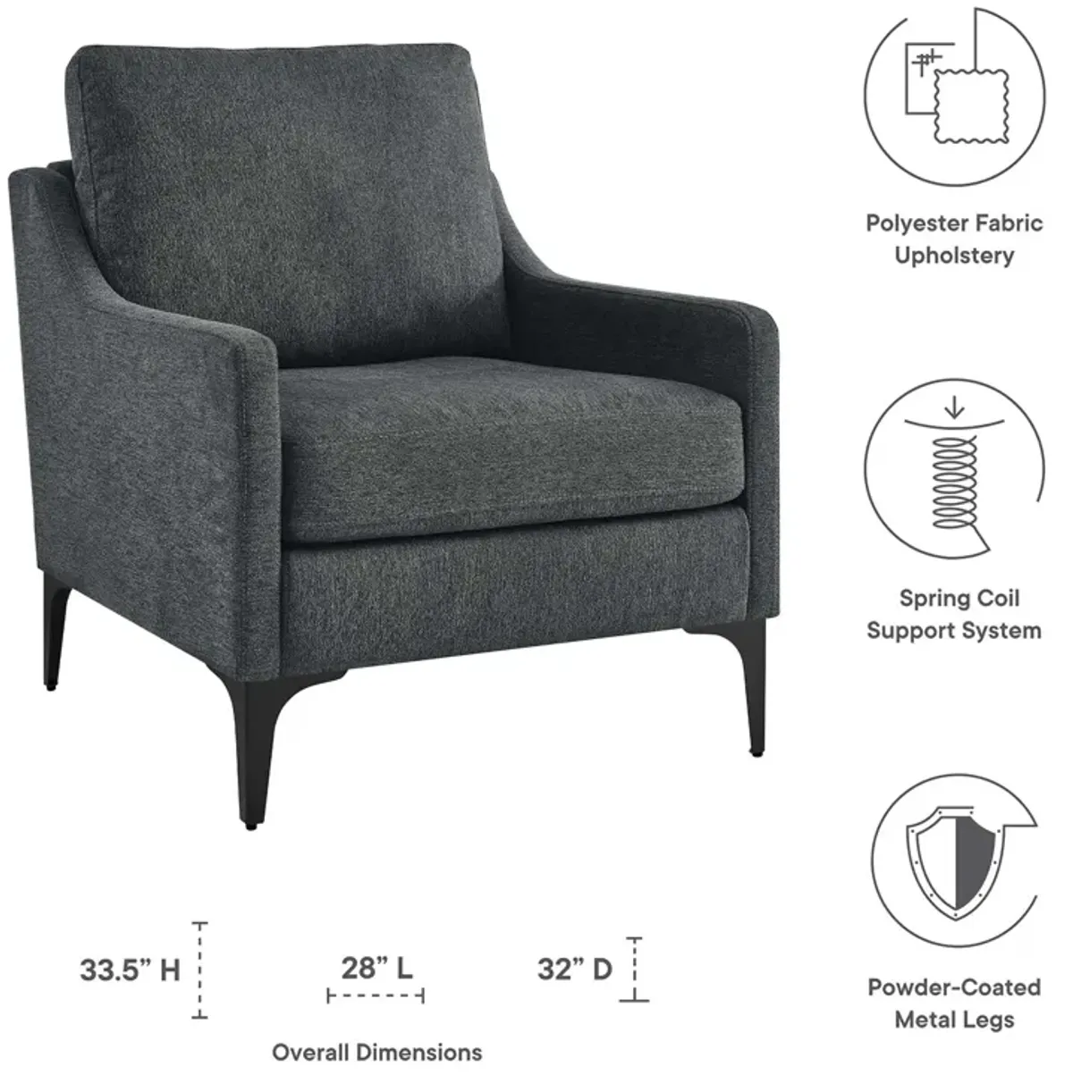 Corland Upholstered Fabric Armchair