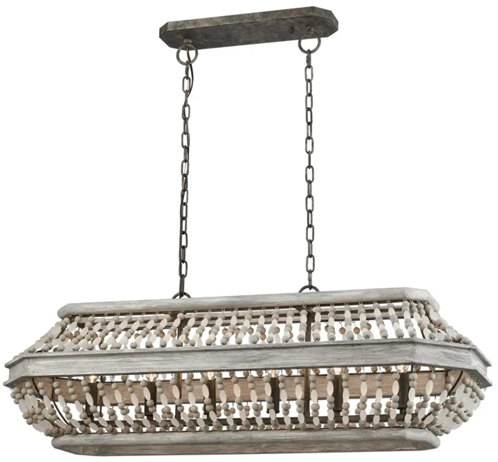 Summerton 39" Wide 6-Light Linear Chandelier - Washed Gray