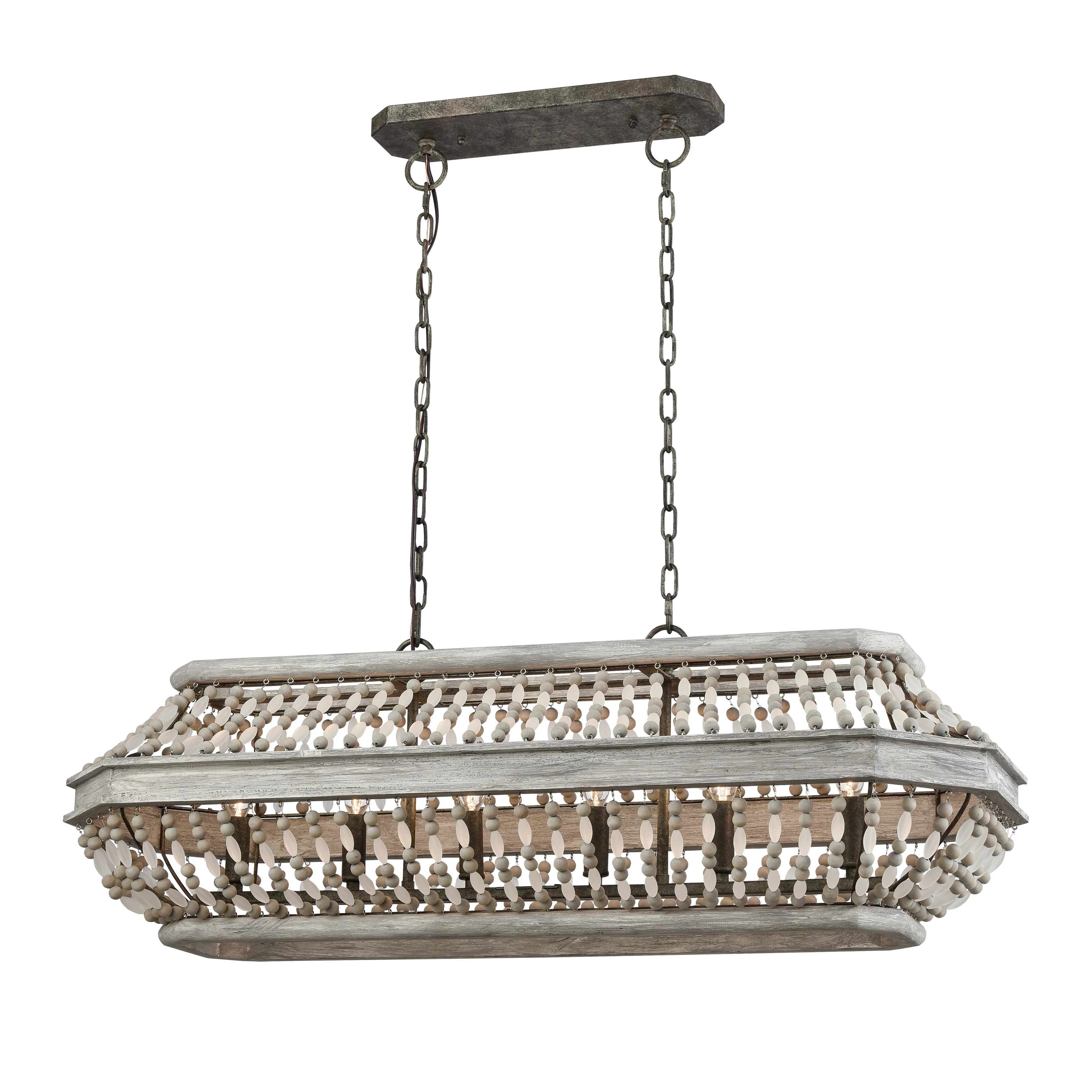 Summerton 39" Wide 6-Light Linear Chandelier - Washed Gray