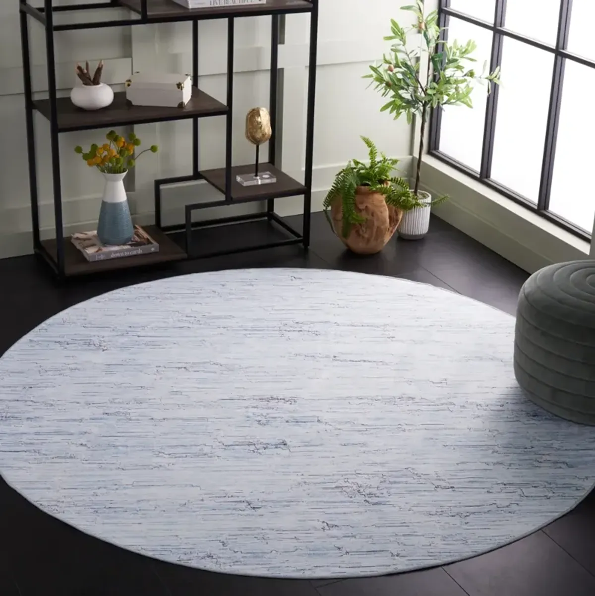 MALIBU 914 GREY  6' x 6' Round Round Rug