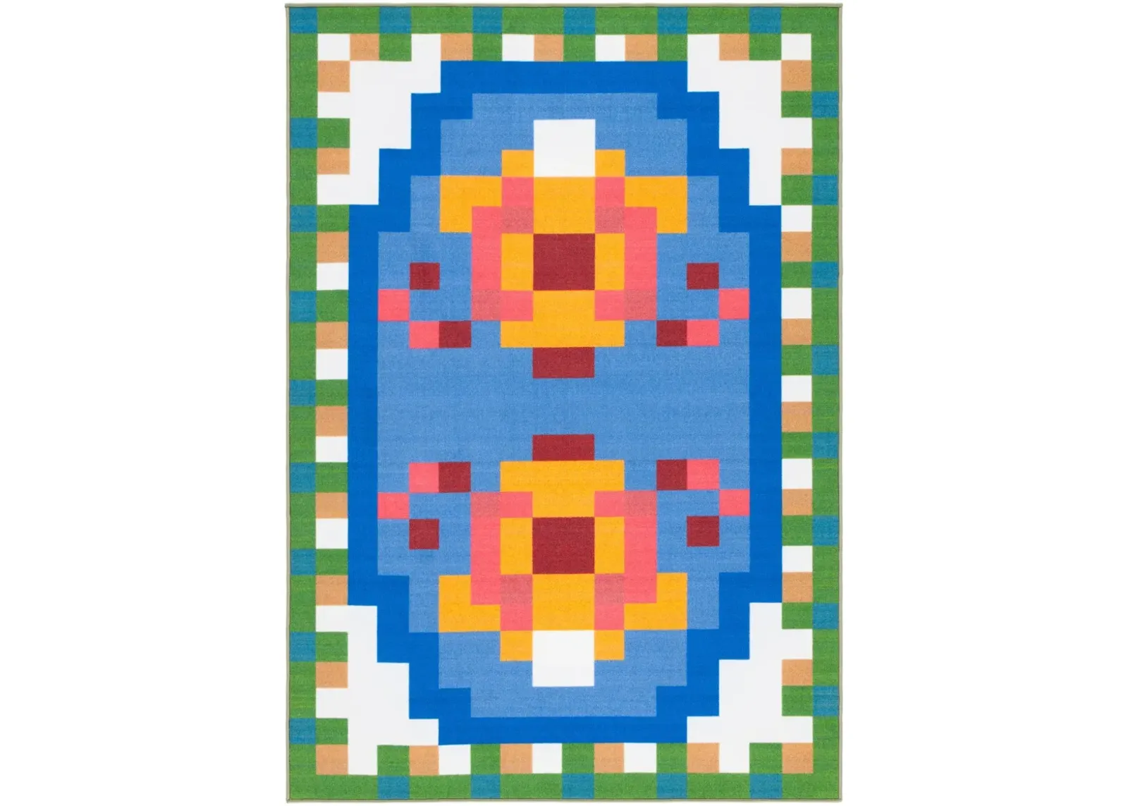 DIGITAL ARTIFACT 101 BLUE  4' x 6' Small Rectangle Rug