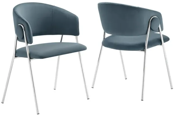 Nella Upholstered Performance Velvet Dining Chair Set of 2 by Modway