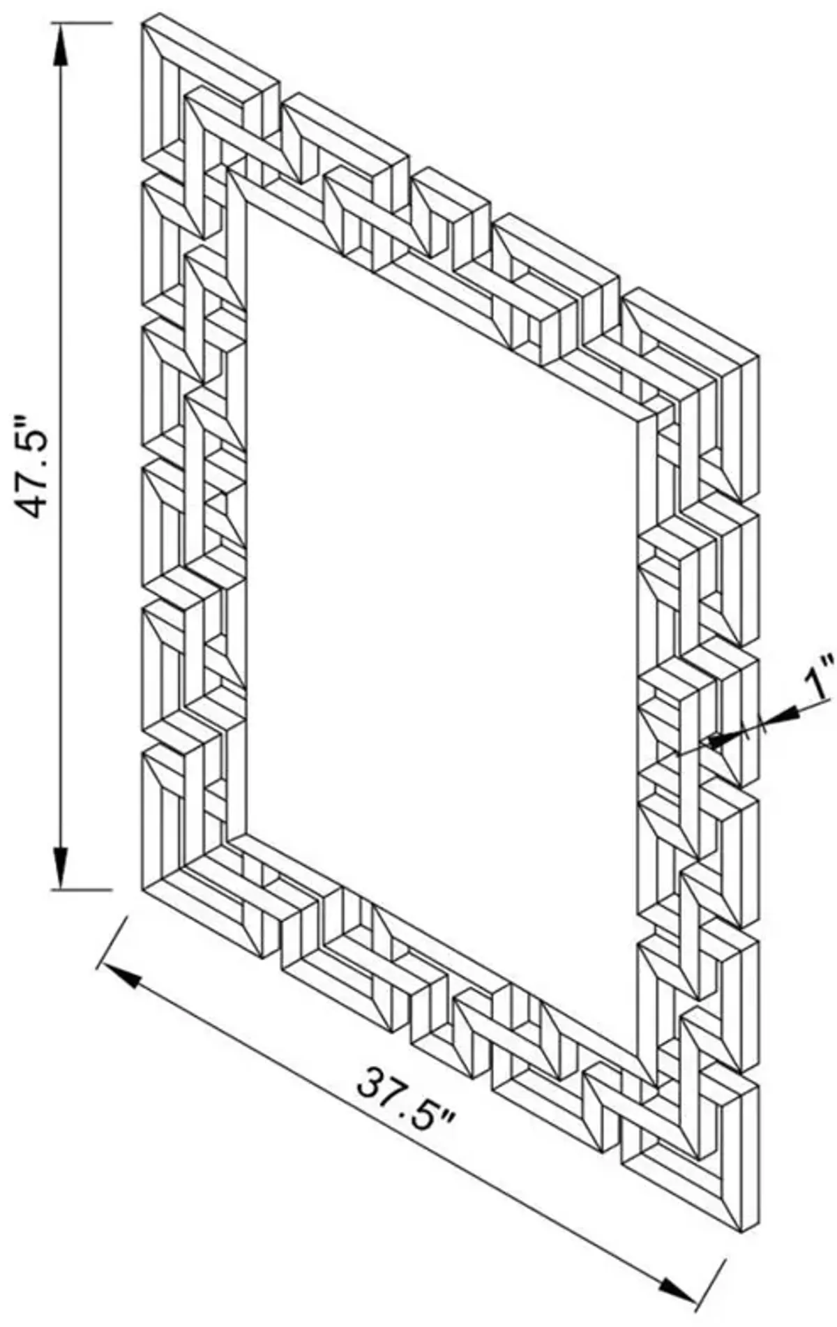 Forman Interlocking Greek Frameless Wall Mirror Silver