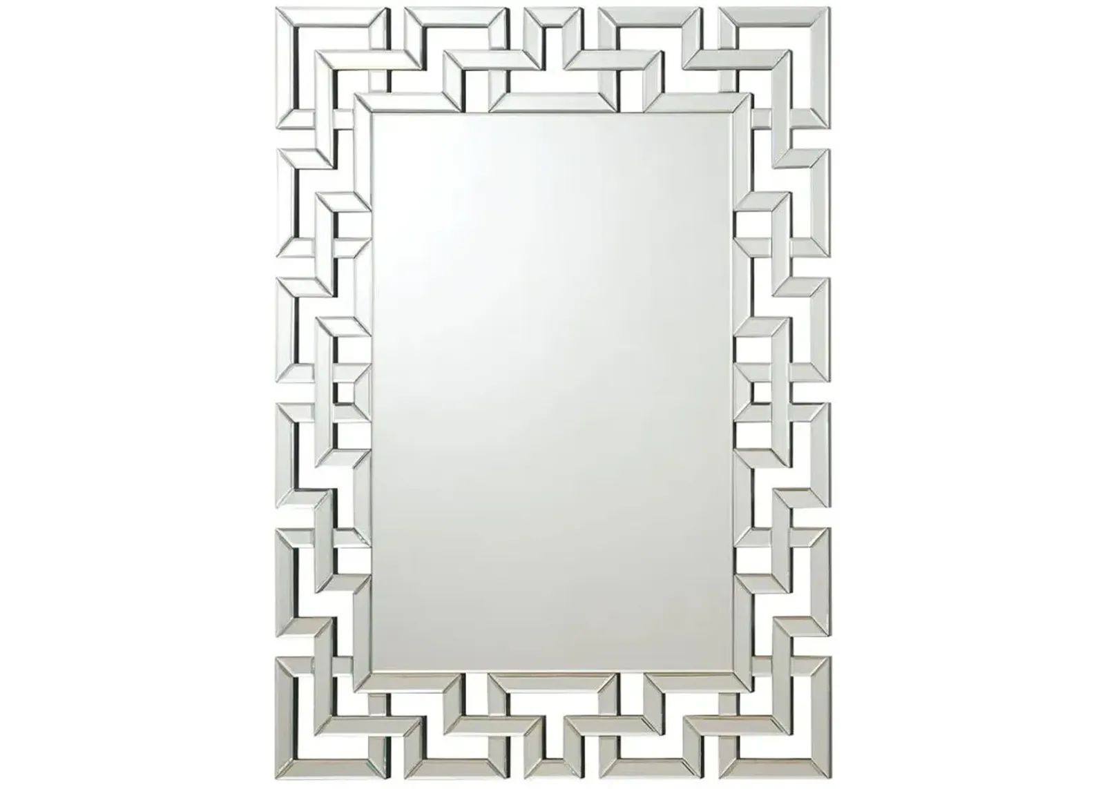 Forman Interlocking Greek Frameless Wall Mirror Silver