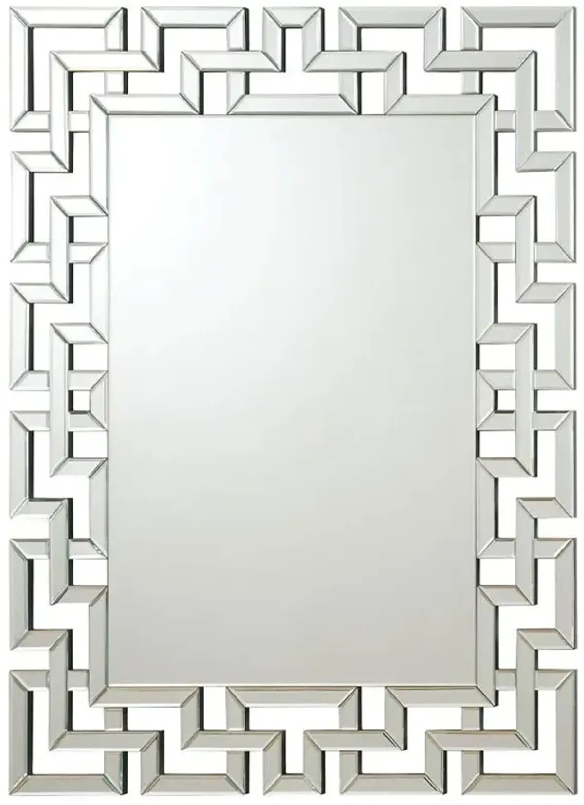 Forman Interlocking Greek Frameless Wall Mirror Silver