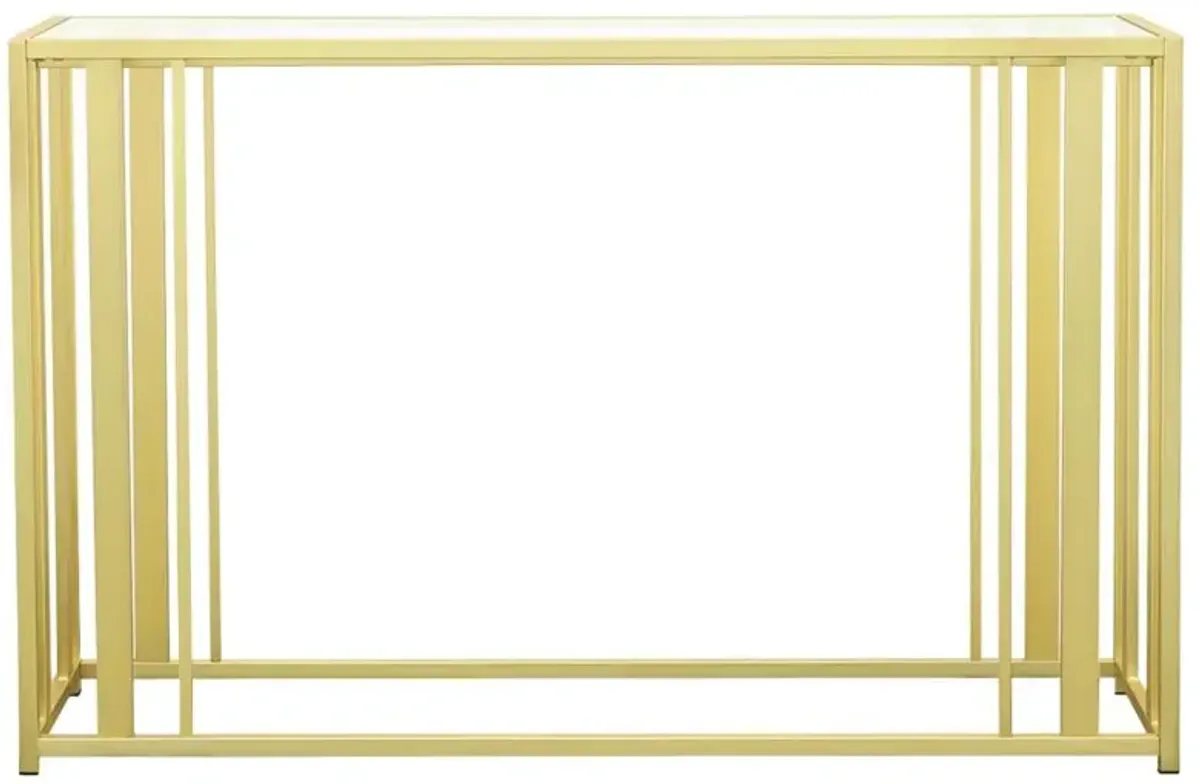 Adri Metal Frame Sofa Table Matte Brass