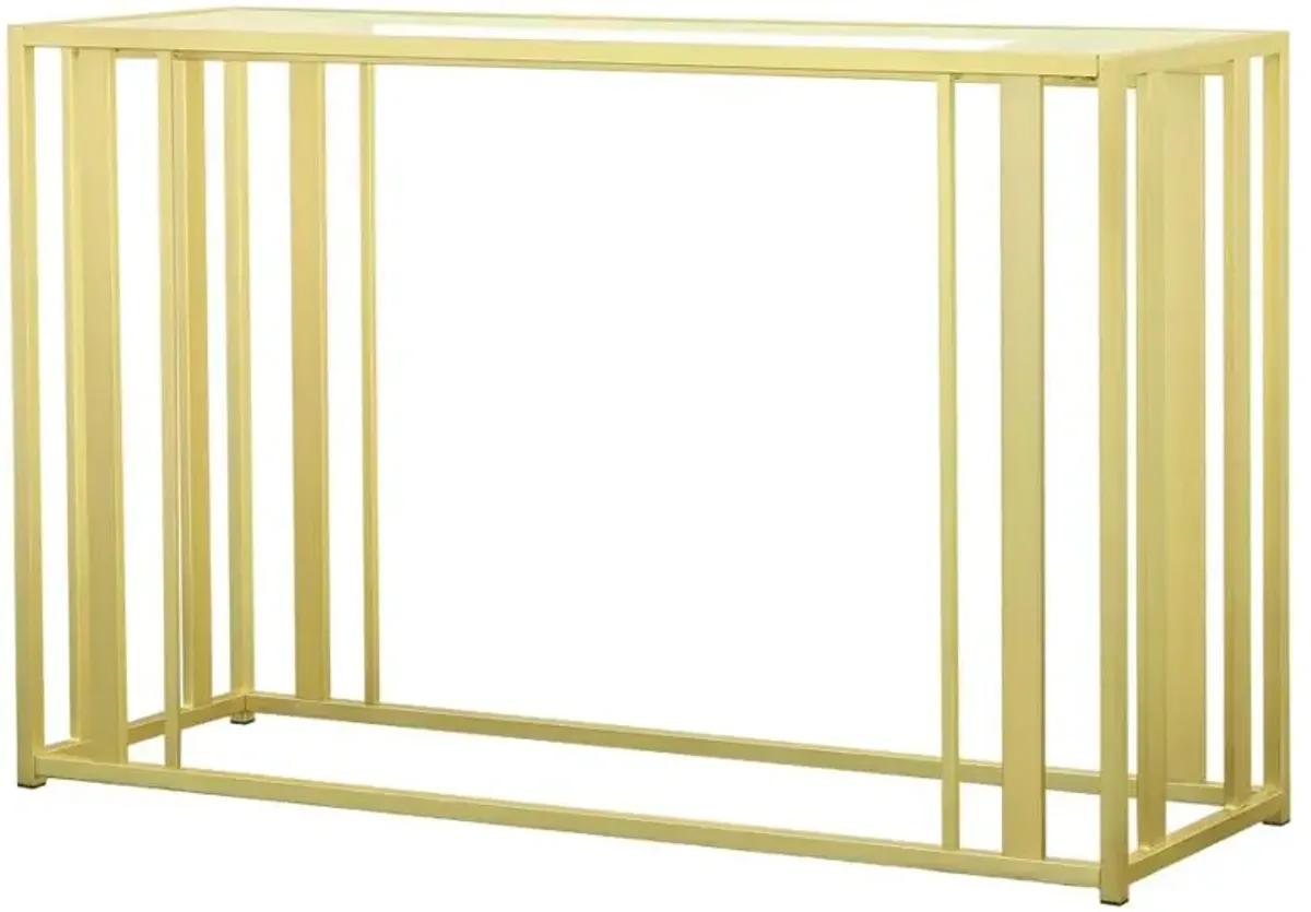 Adri Metal Frame Sofa Table Matte Brass