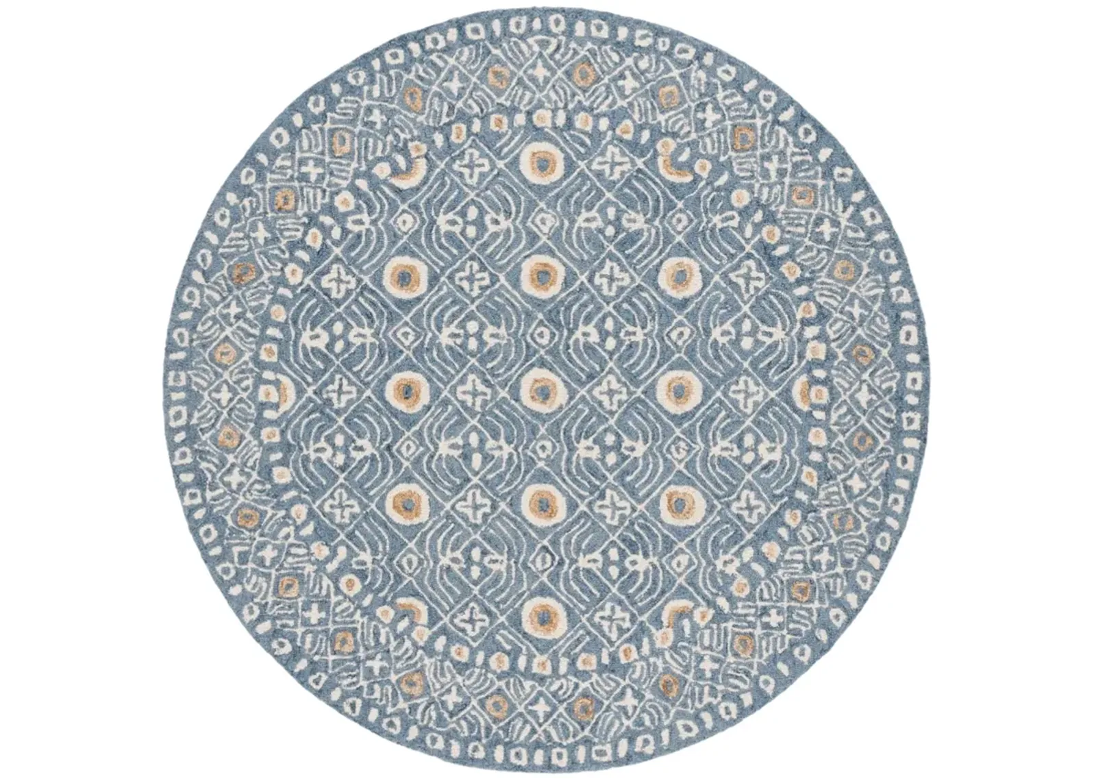 MICRO-LOOP 801 BLUE  5' x 5' Round Round Rug