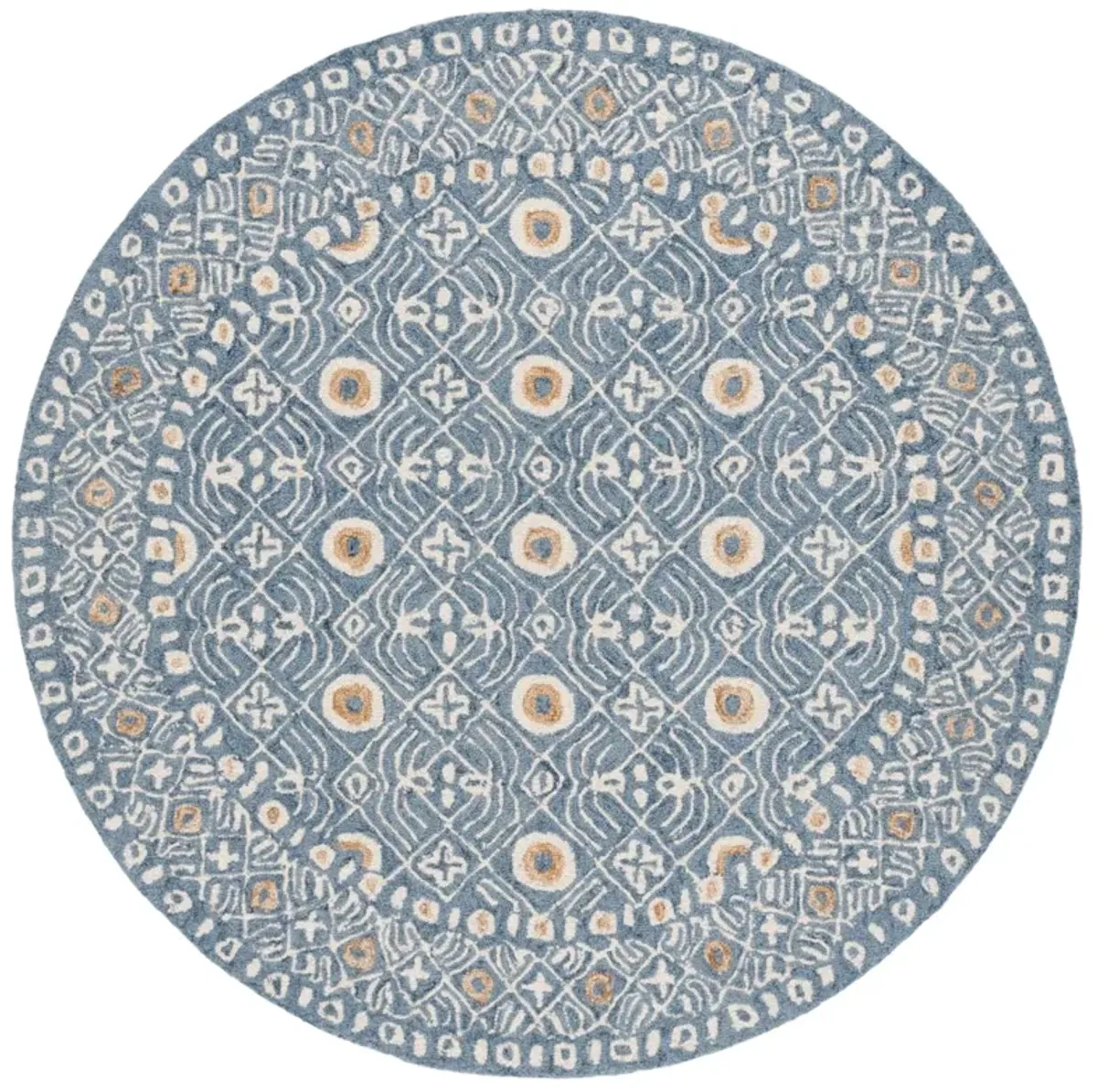 MICRO-LOOP 801 BLUE  5' x 5' Round Round Rug