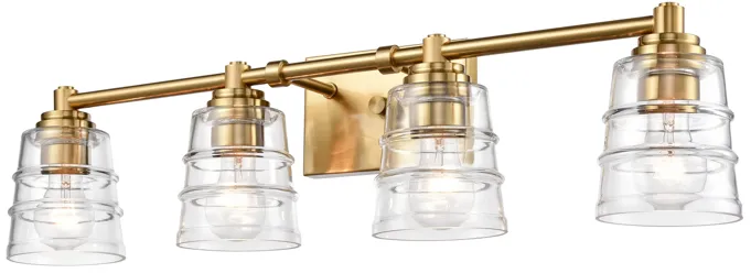 Pulsate 30.25" Wide 4-Light Vanity Light - Satin Brass