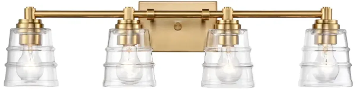 Pulsate 30.25" Wide 4-Light Vanity Light - Satin Brass