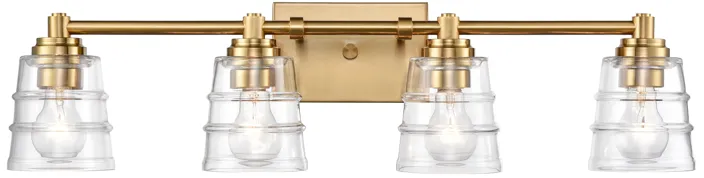 Pulsate 30.25" Wide 4-Light Vanity Light - Satin Brass