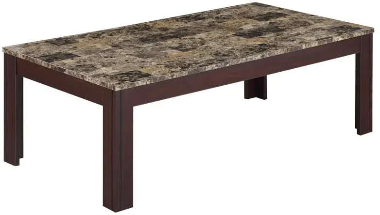 Rhodes 3-piece Faux Marble Top Occasional Set Brown