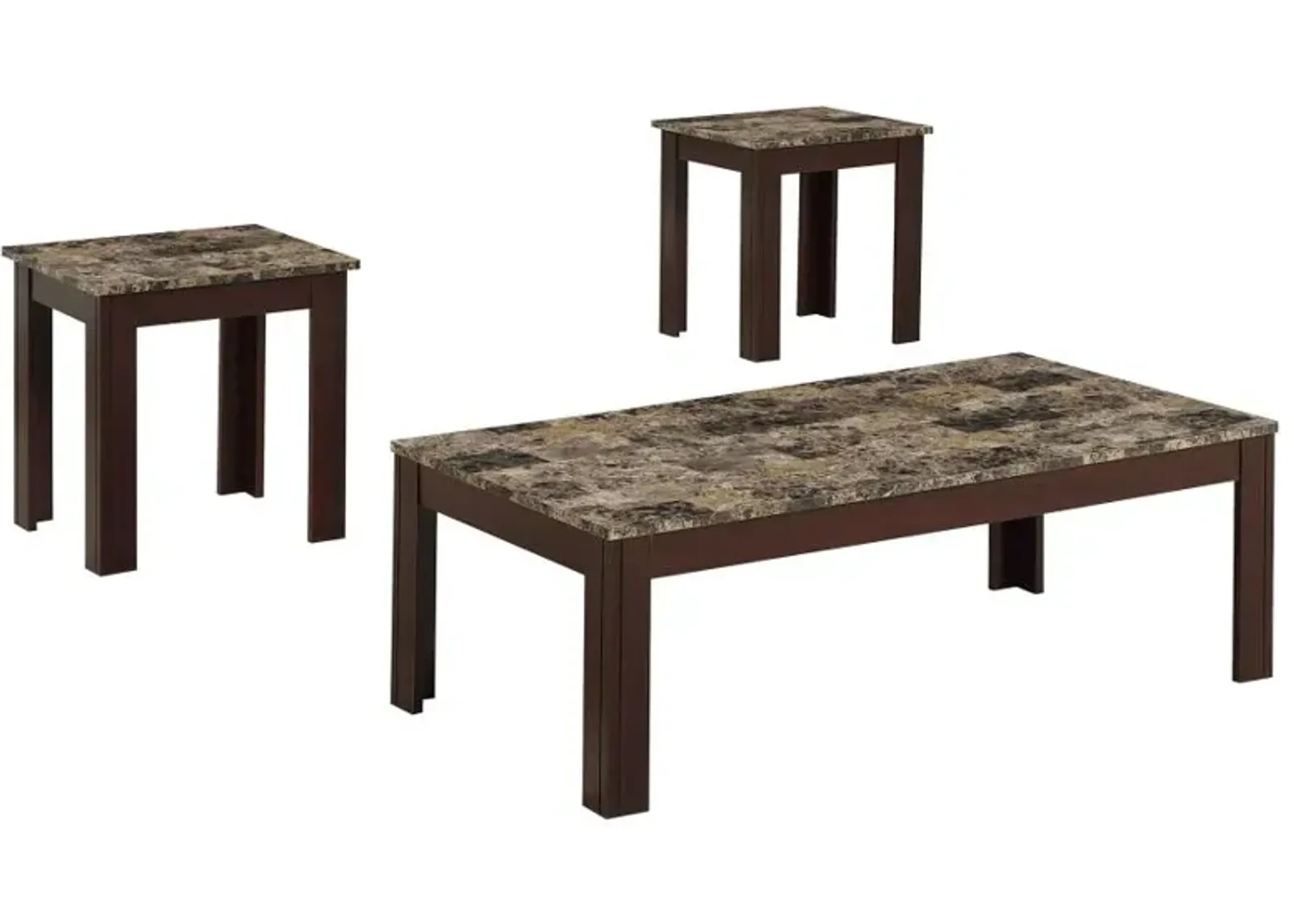 Rhodes 3-piece Faux Marble Top Occasional Set Brown