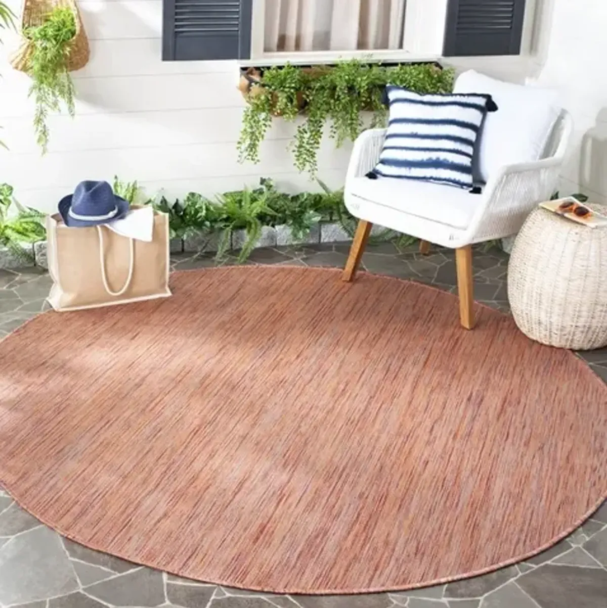 BEACH HOUSE Collection BHS218P-7R Rust 6'-7" X 6'-7" Round