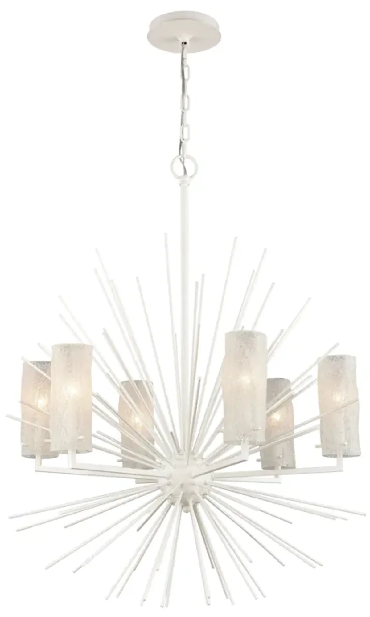 Sea Urchin 27" Wide 6-Light Chandelier - White Coral