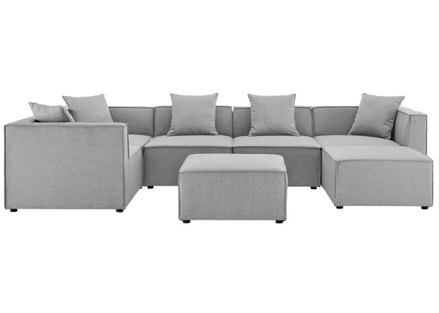 Saybrook Outdoor Patio Upholstered 7-Piece Sectional Sofa