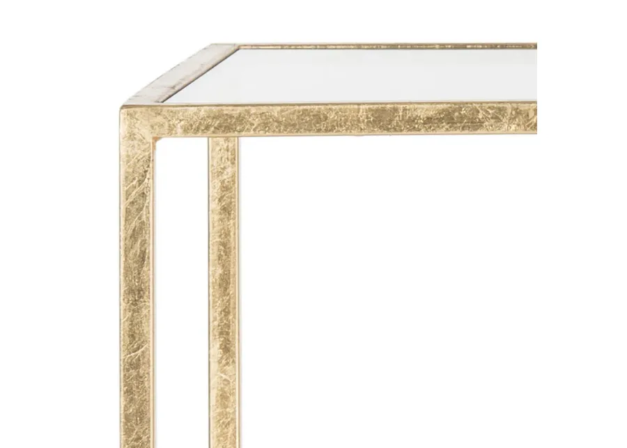 BERDINE GLASS TOP GREEK KEY TABLE