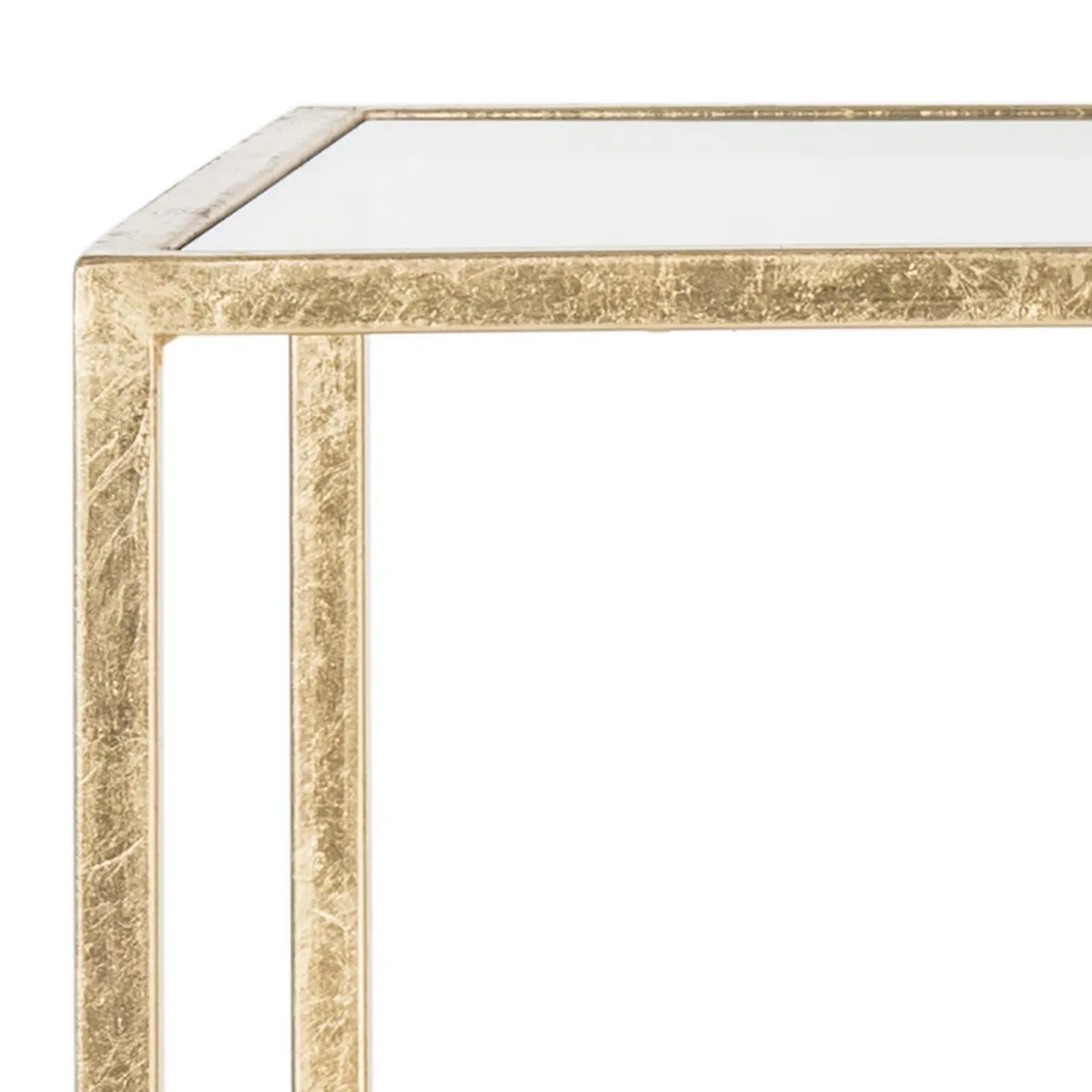 BERDINE GLASS TOP GREEK KEY TABLE