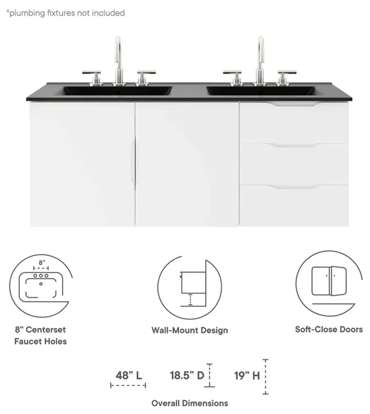 Vitality 48" Double Sink Bathroom Vanity