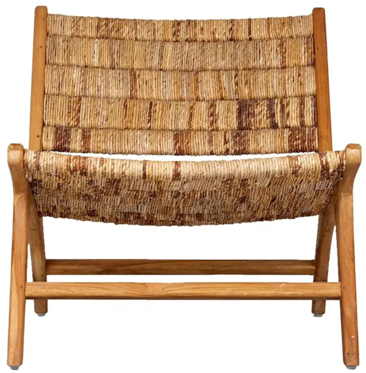 Reclaimed Teak and Woven Chair