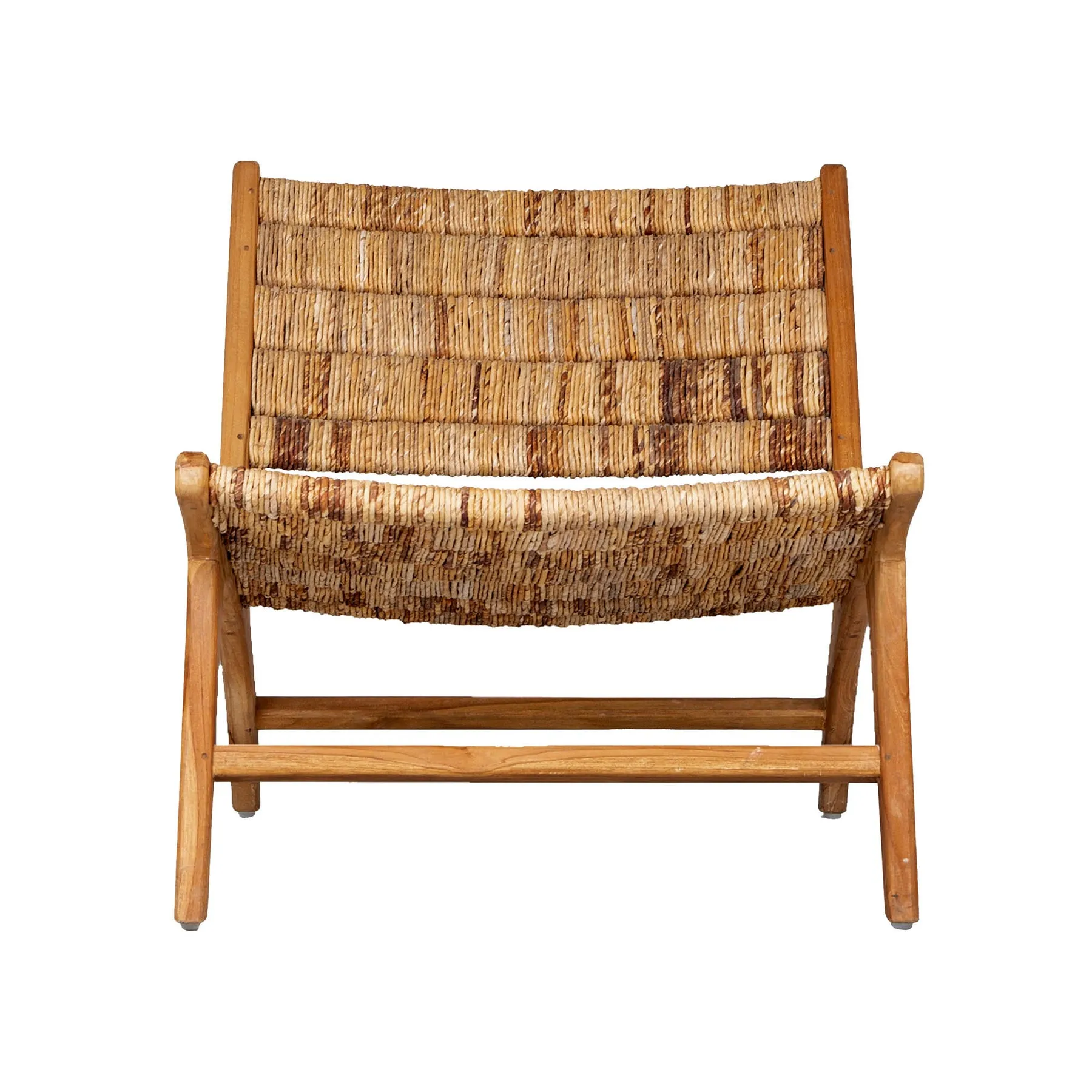 Reclaimed Teak and Woven Chair