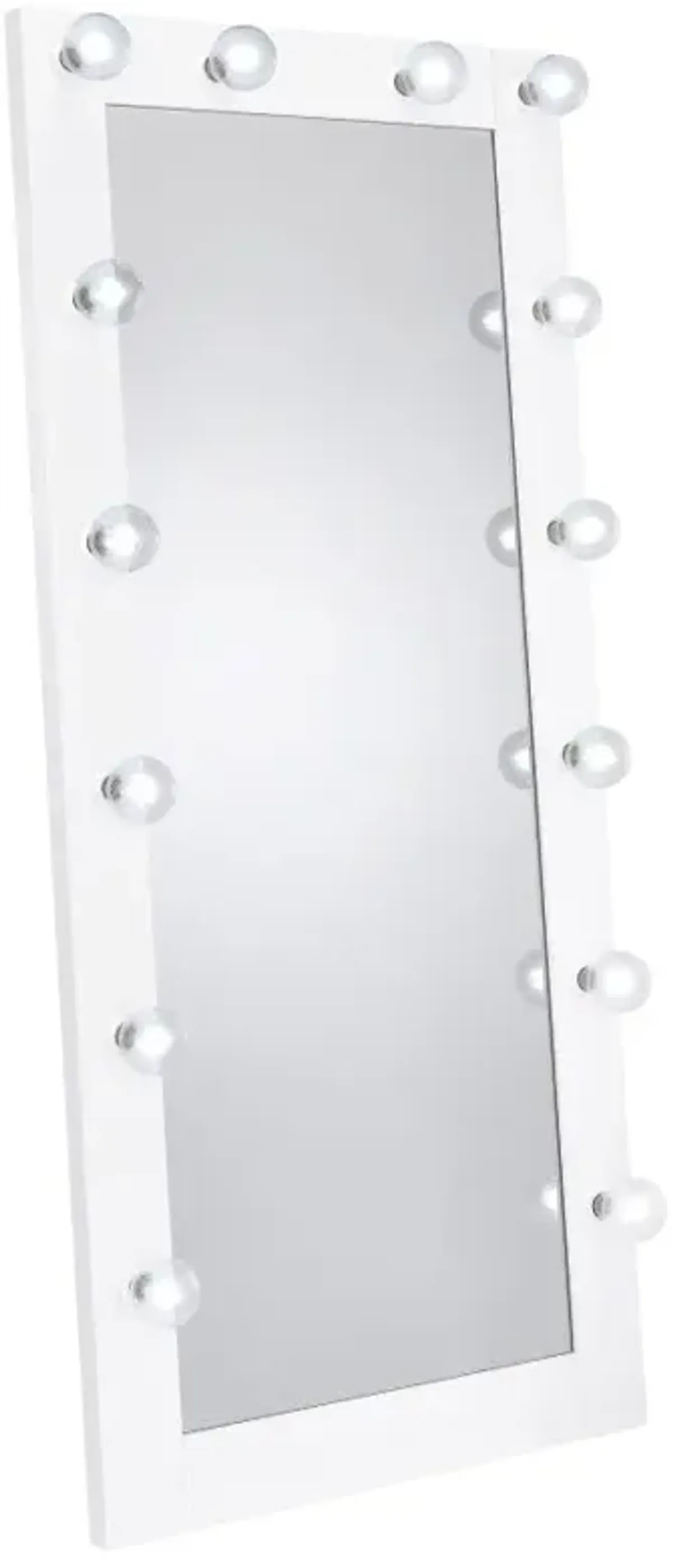 Zayan Full Length Floor Mirror With Lighting White High Gloss